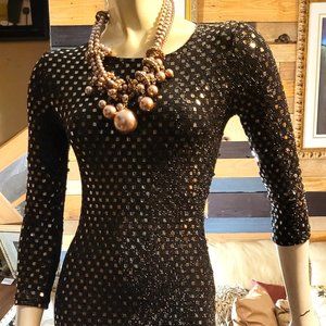 JAY--long sleeves, Black open mesh,